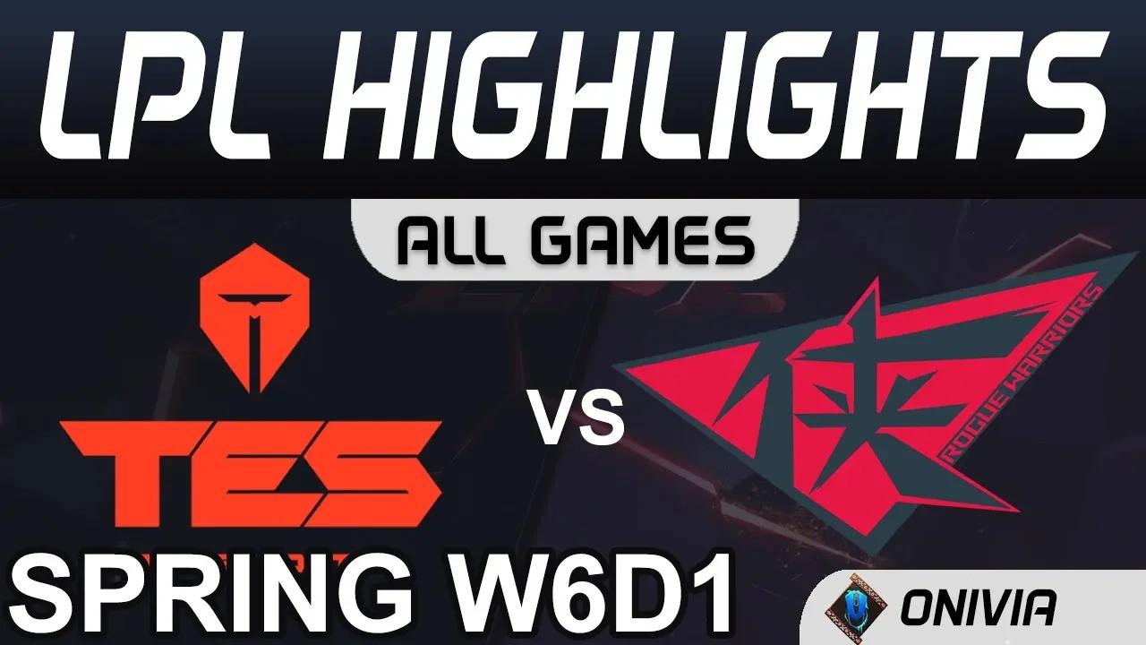 TES vs RW Highlights ALL GAMES LPL Spring 2020 W6D1 Top Esports vs Rouge Warriors by Onivia thumbnail