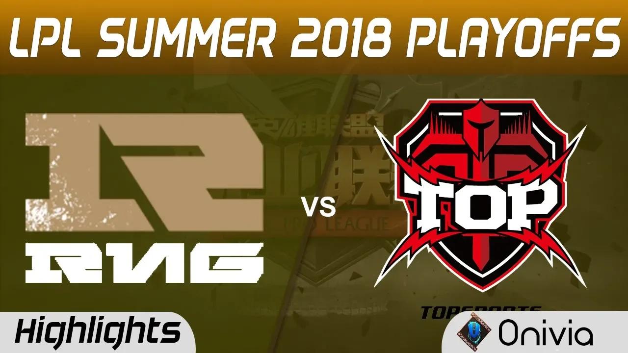 RNG vs TOP Highlights Game 2 LPL Summer Playoffs 2018 Royal Never Give Up vs Topsports Gaming by Oni thumbnail