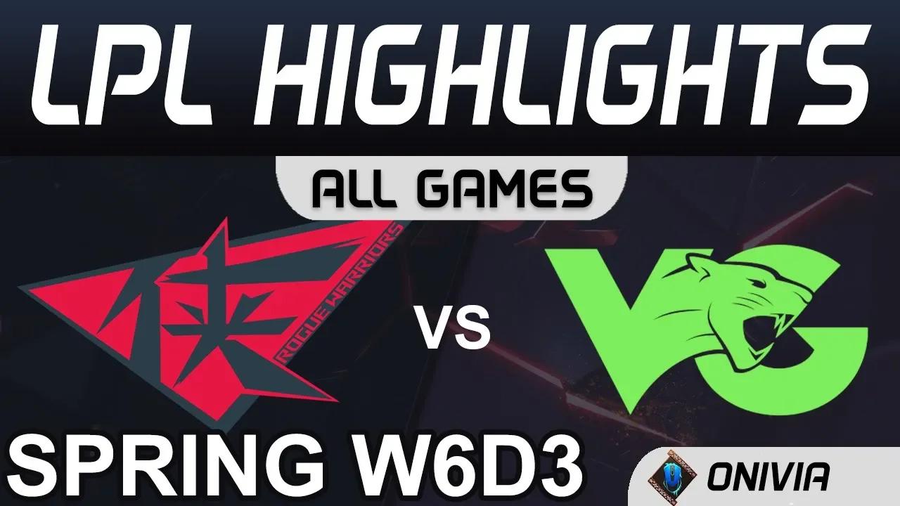 RW vs VG Highlights ALL GAMES LPL Spring 2020 W6D3 Rogue Warriors vs Vici Gaming by Onivia thumbnail