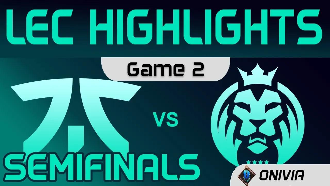 FNC vs MAD Highlights Game 2 Semifinals LEC Spring 2020 Fnatic vs MAD Lions LEC Highlights by Onivia thumbnail