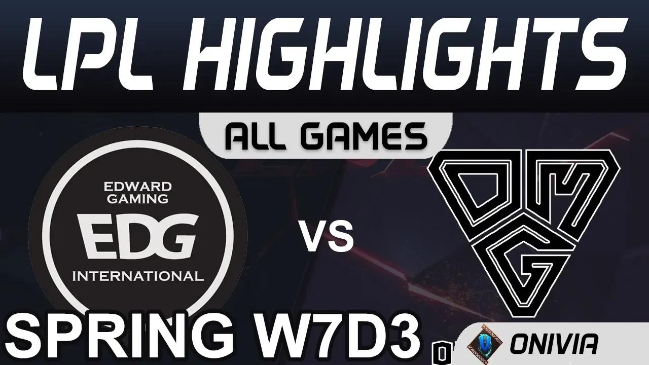 EDG vs OMG Highlights ALL GAMES LPL Spring 2020 W7D3 Edward Gaming vs Oh My God Onivia thumbnail