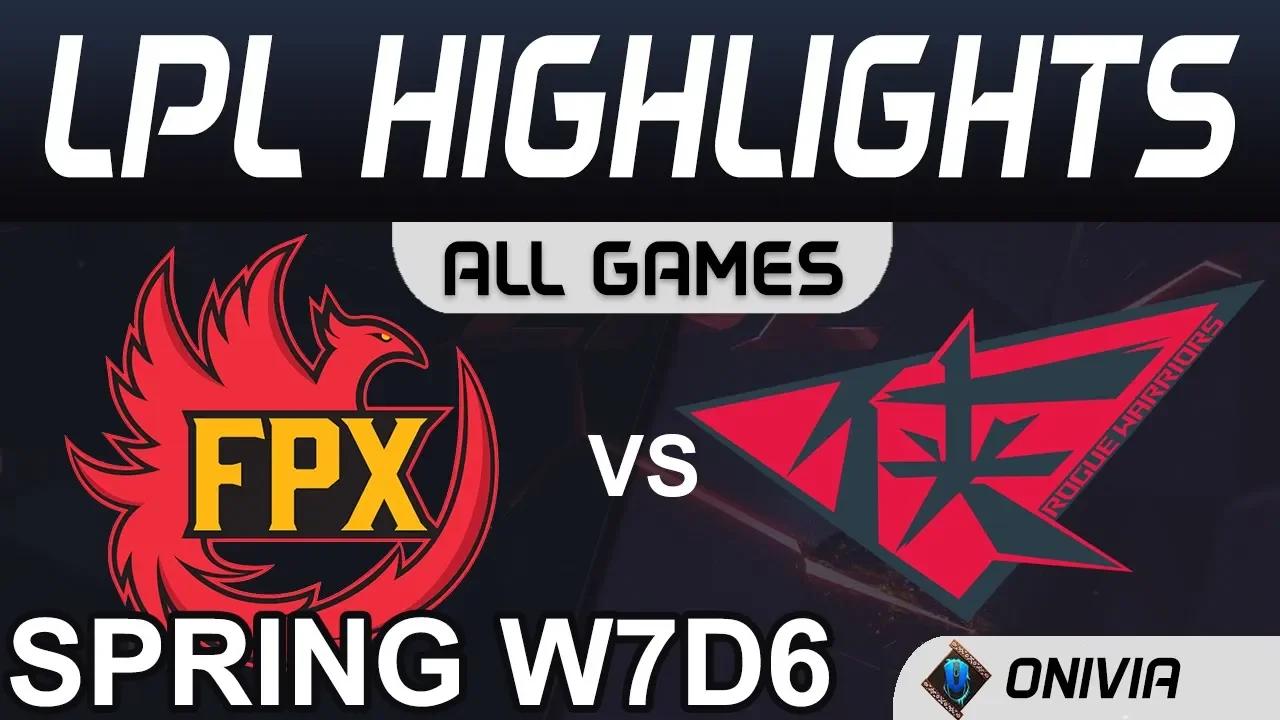 FPX vs RW Highlights ALL GAMES LPL Spring 2020 W7D6 FunPlus Phoenix vs Rogue Warriors by Onivia thumbnail