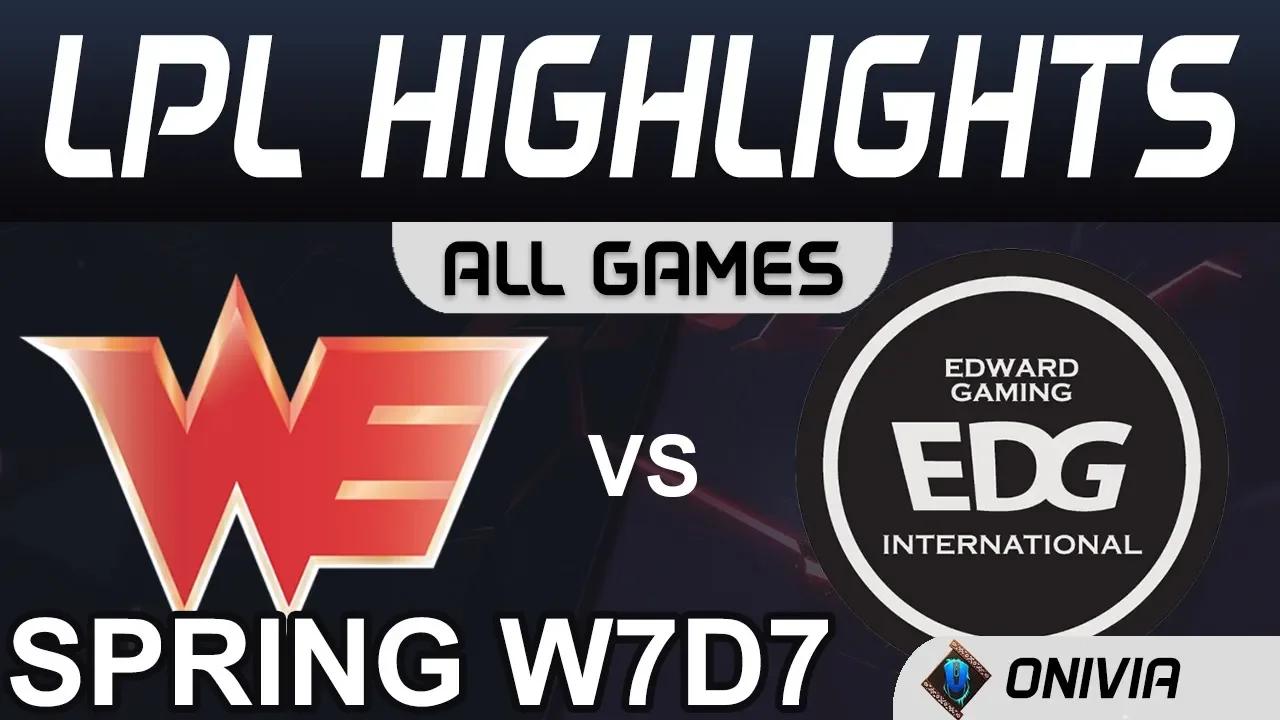 WE vs EDG Highlights ALL GAMES LPL Spring 2020 W7D7 Team WE vs Edward Gaming by Onivia thumbnail