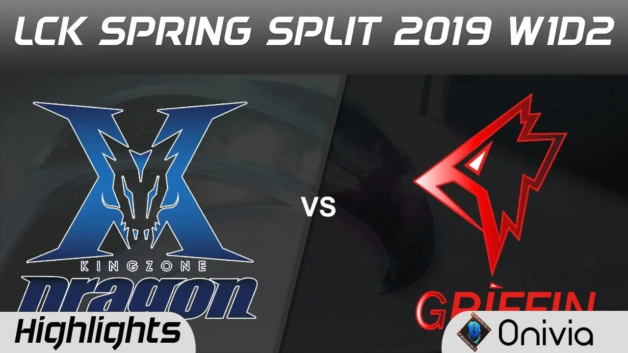 KZ vs GRF Highlights Game 2 LCK Spring 2019 W1D2 Kingzone DragonX vs Griffin by Onivia thumbnail