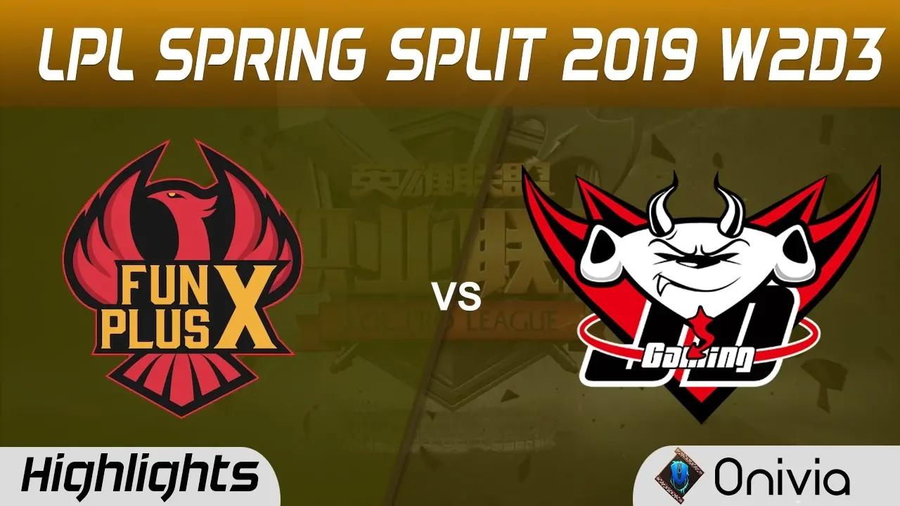 FPX vs JDG Highlights Game 1 LPL Spring 2019 W2D3 FunPlus Phoenix vs JD Gaming by Onivia thumbnail