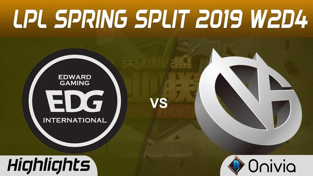 EDG vs VG Highlights Game 1 LPL Spring 2019 W2D4 Edward Gaming vs Vici Gaming by Onivia thumbnail