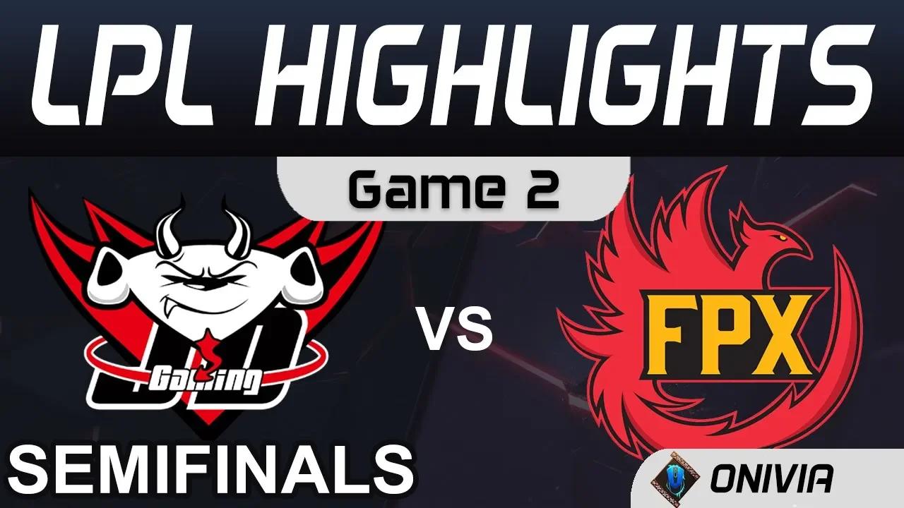 JDG vs FPX Highlights Game 2 Semifinals LPL Spring Playoffs 2020 JD Gaming vs FunPlus Phoenix by Oni thumbnail