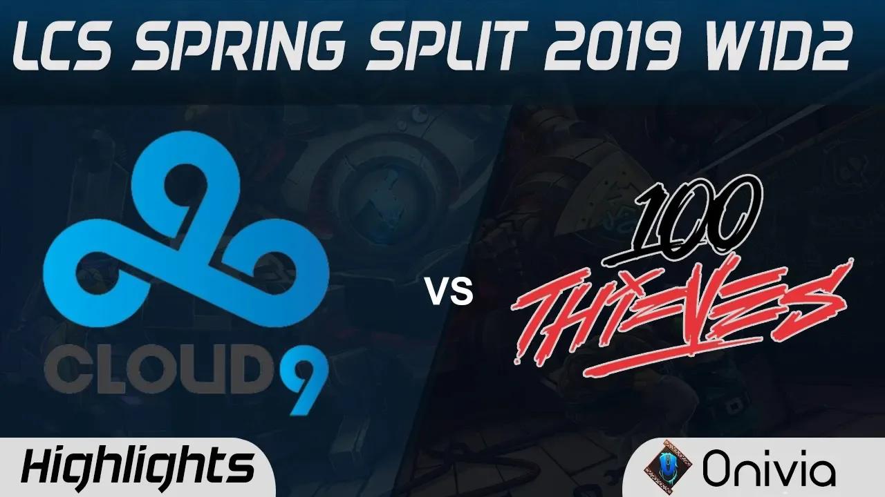 C9 vs 100 Highlights LCS Spring Split 2019 W1D2 Cloud9 vs 100Thieves by Onivia thumbnail