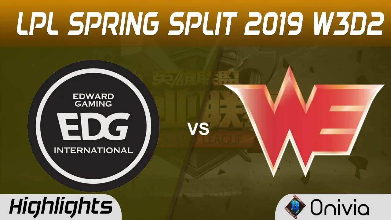 EDG vs WE Highlights Game 1 LPL Spring 2019 W2D3 Edward Gaming vs Team WE by Onivia thumbnail