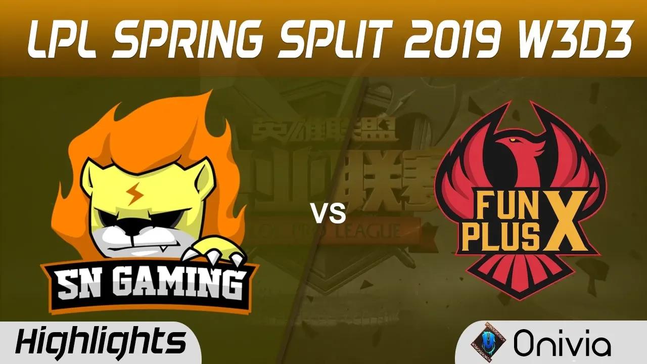 SN vs FPX Highlights Game 1 LPL Spring 2019 W3D3 Suning vs FunPlus Phoenix by Onivia thumbnail