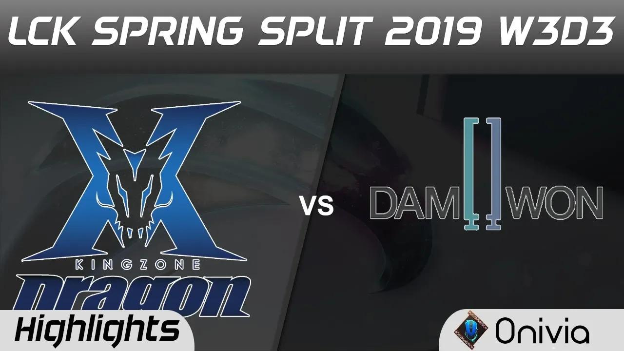 KZ vs DMW Highlights Game 2 LCK Spring 2019 W3D3 KingZone DragonX vs Damwon Gaming by Onivia thumbnail