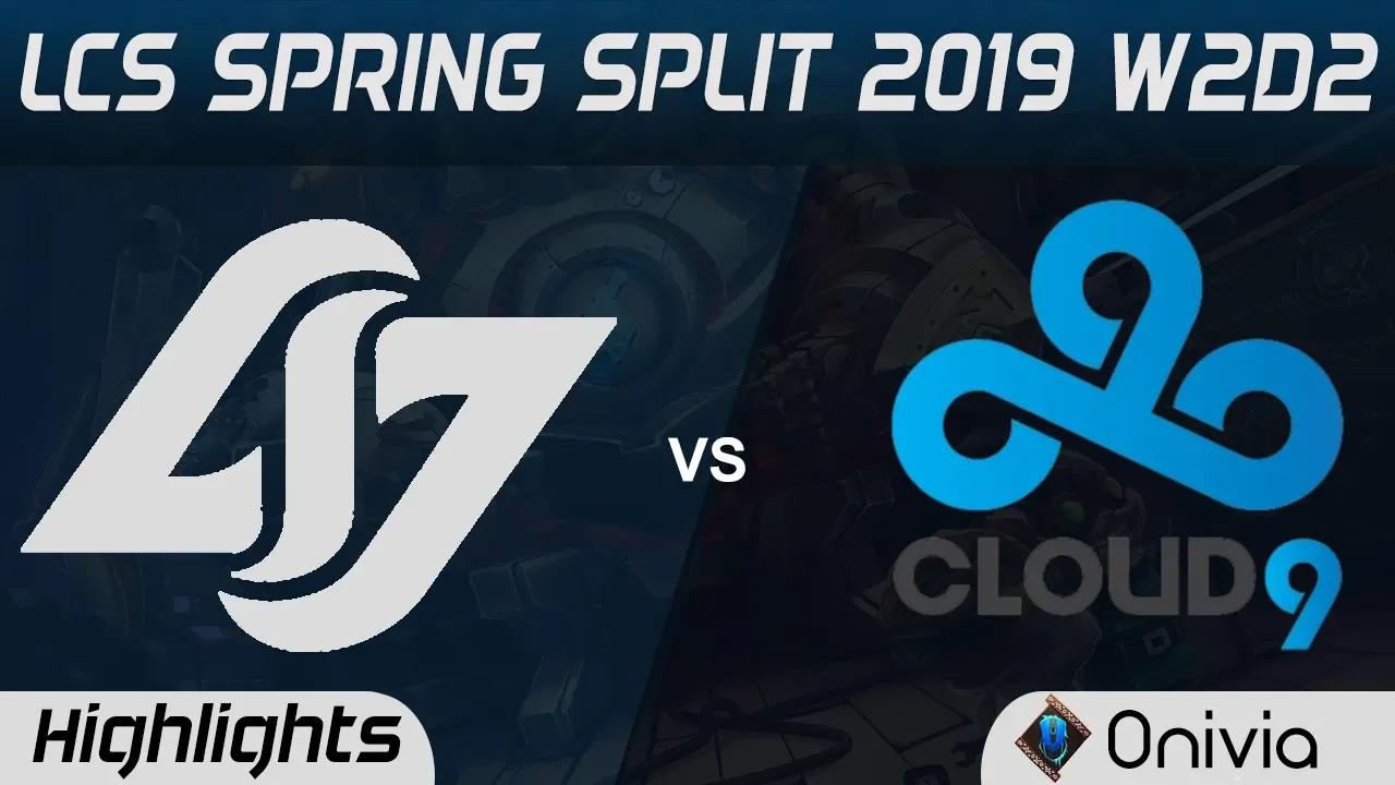 CLG vs C9 Highlights LCS Spring Split 2019 W2D2 Counter Logic Gaming vs Cloud9 by Onivia thumbnail