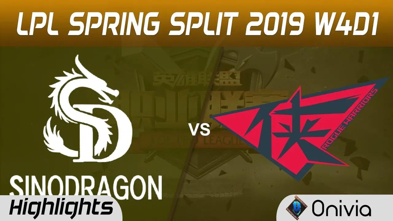 SDG vs RW Highlights Game 1 LPL Spring 2019 W4D1 SinoDragon Gaming vs Rogue Warriors by Onivia thumbnail