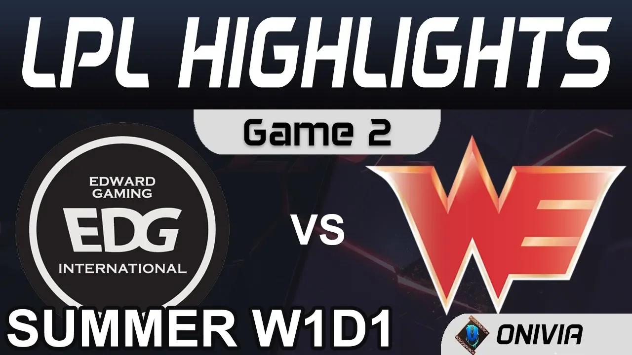 EDG vs WE Highlights Game 2 LPL Summer Season 2020 W1D1 Edward Gaming vs Team WE by Onivia thumbnail