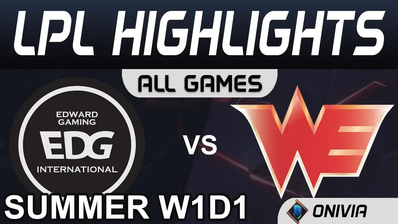 EDG vs WE Highlights ALL GAMES LPL Summer Season 2020 W1D1 Edward Gaming vs Team WE by Onivia thumbnail