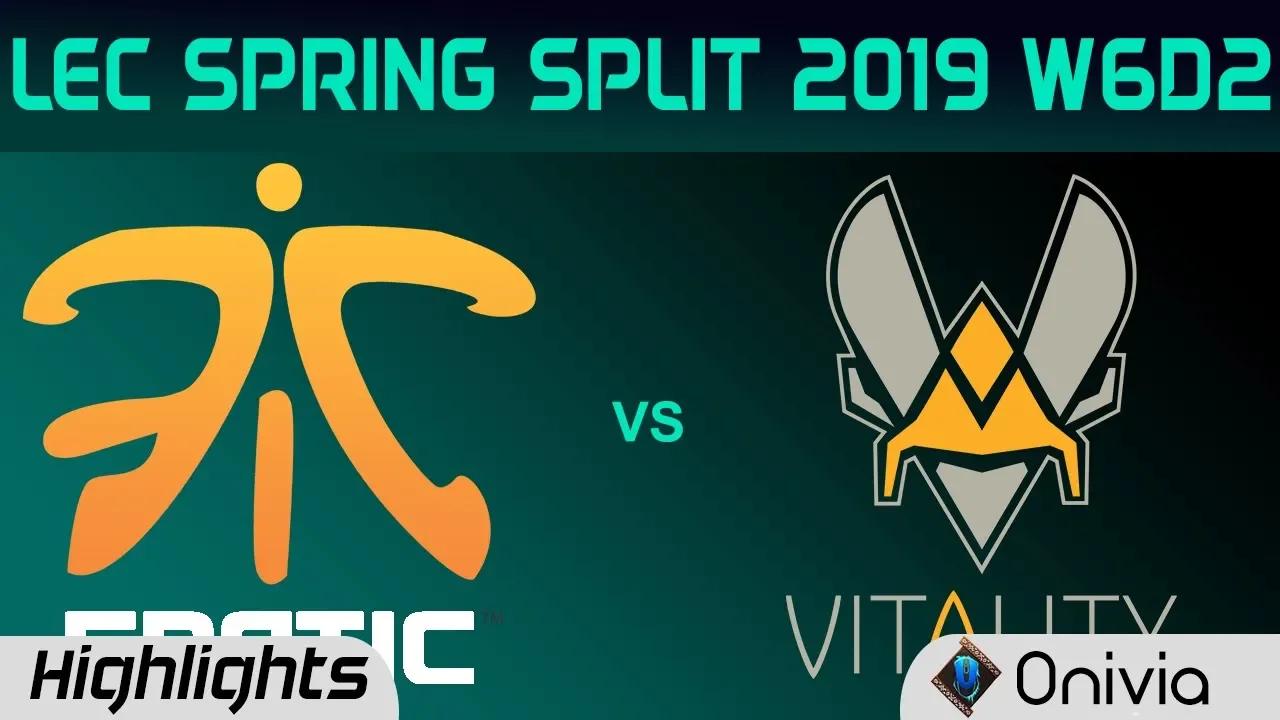 FNC vs VIT Highlights LEC Spring Split 2019 W6D2 Fnatic vs Team Vitality By Onivia thumbnail