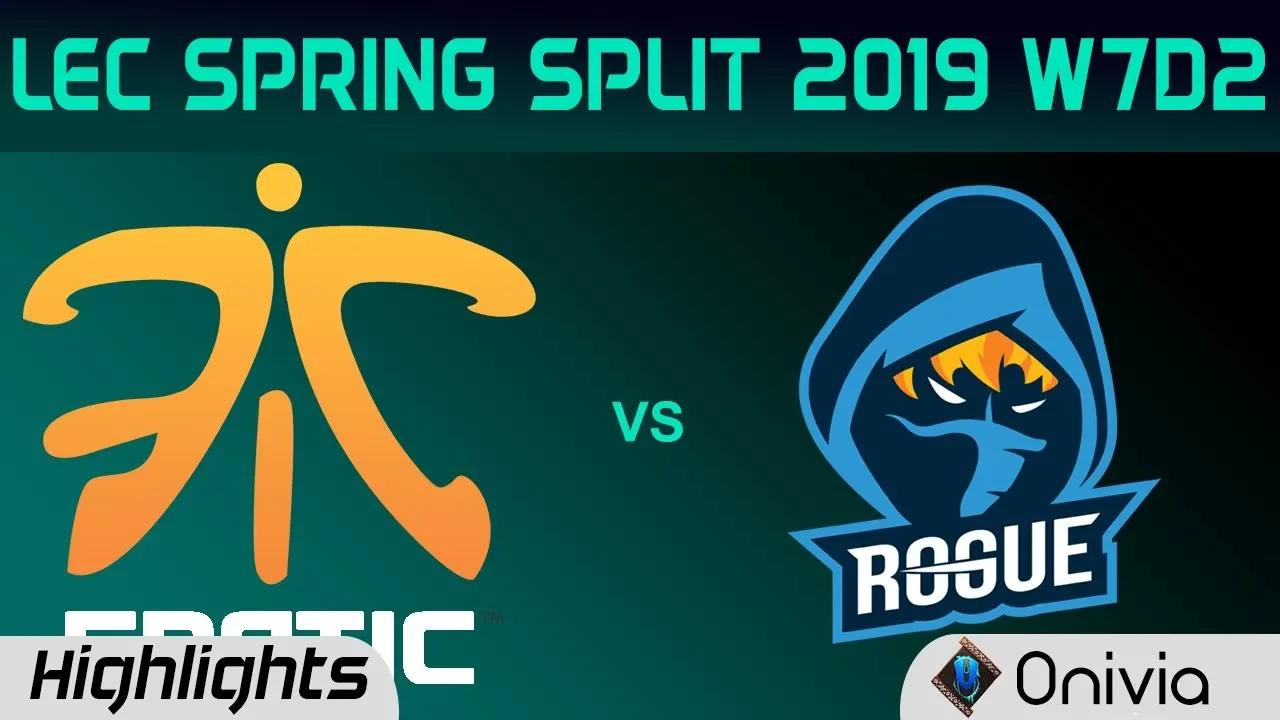 FNC vs RGE Highlights LEC Spring Split 2019 W7D2 Fnatic vs Rogue By Onivia thumbnail