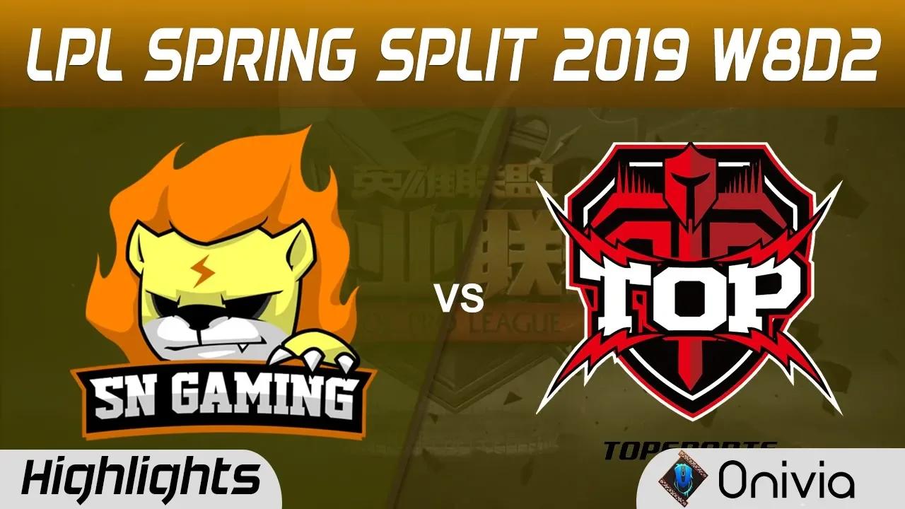 SN vs TOP Highlights Game 1 LPL Spring 2019 W8D2 Suning Gaming vs TopSports Esports by Onivia thumbnail