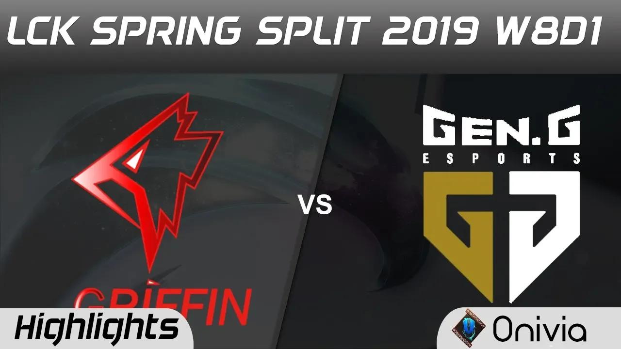 GRF vs GEN Highlights Game 1 LCK Spring 2019 W8D1 Griffin vs Gen G Esports by Onivia thumbnail