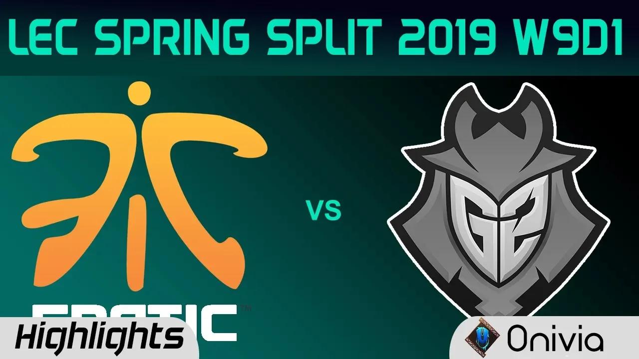 FNC vs G2 Highlights LEC Spring Split 2019 W9D1 Fnatic vs G2 Esports LEC Highlights By Onivia thumbnail