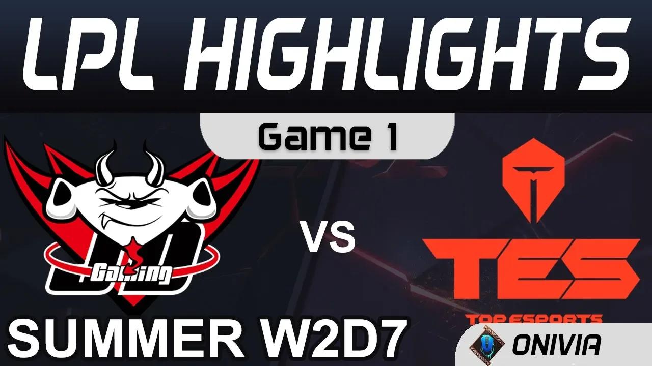 JDG vs TES Highlights Game 1 LPL Summer Season 2020 W2D7 JD Gaming vs Top Esports by Onivia thumbnail