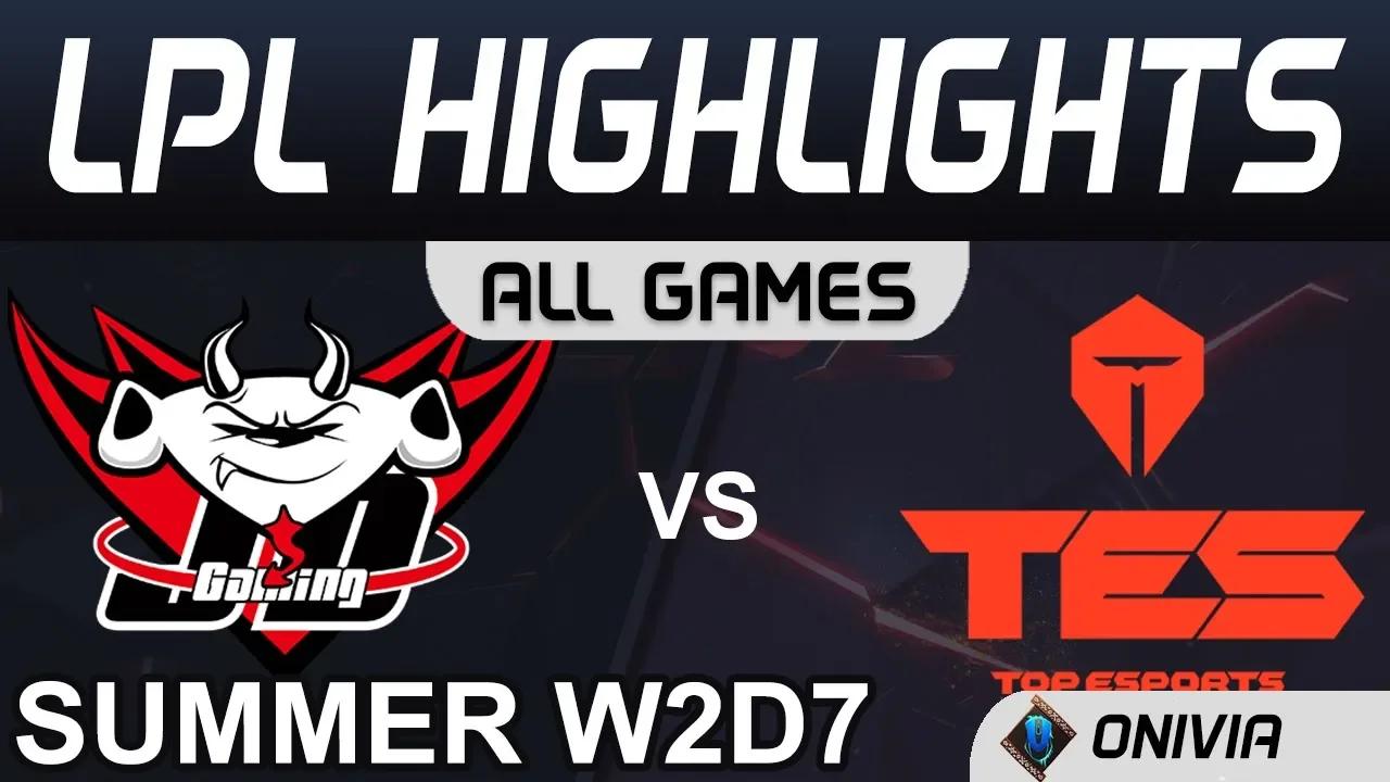 JDG vs TES Highlights ALL GAMES LPL Summer Season 2020 W2D7 JD Gaming vs Top Esports by Onivia thumbnail