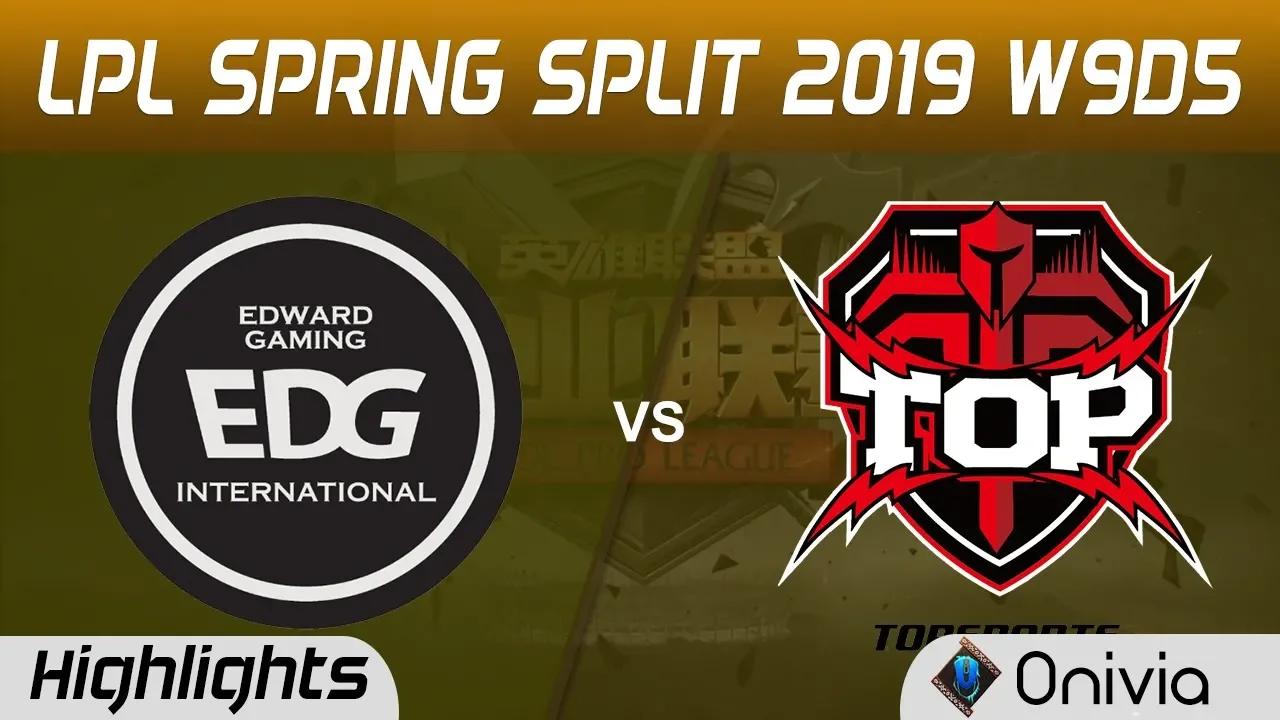 EDG vs TOP Highlights Game 1 LPL Spring 2019 W9D5 Edward Gaming vs Topsports Gaming LPL Highlights b thumbnail