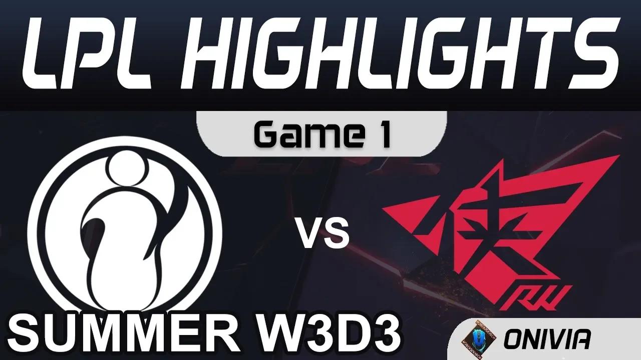 IG vs RW Highlights Game 1 LPL Summer Season 2020 W3D3 Invictus Gaming vs Rogue Warriors by Onivia thumbnail