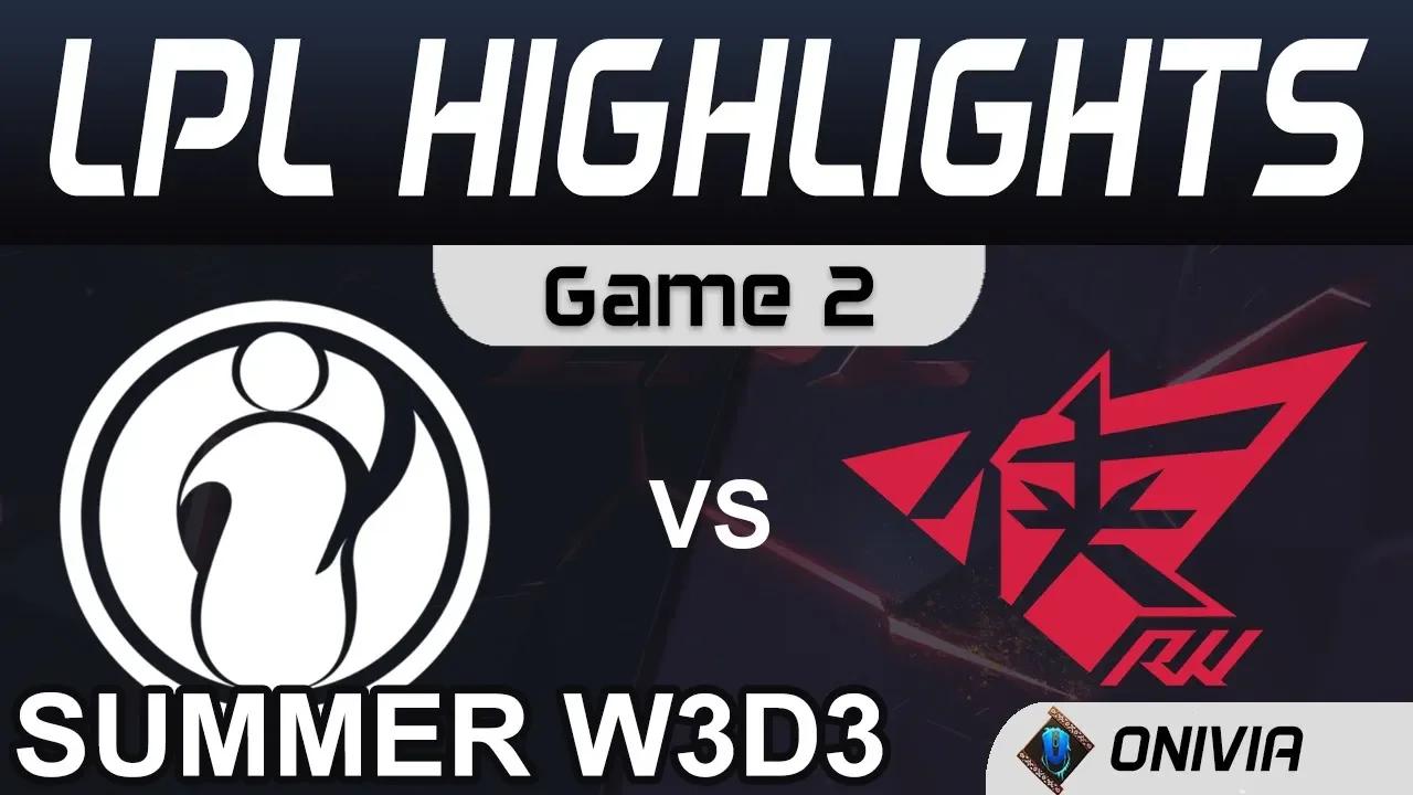 IG vs RW Highlights Game 2 LPL Summer Season 2020 W3D3 Invictus Gaming vs Rogue Warriors by Onivia thumbnail