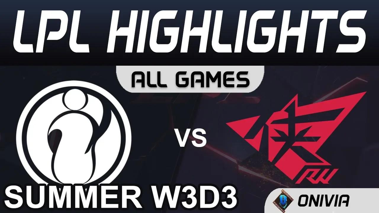 IG vs RW Highlights ALL GAMES LPL Summer Season 2020 W3D3 Invictus Gaming vs Rogue Warriors by Onivi thumbnail