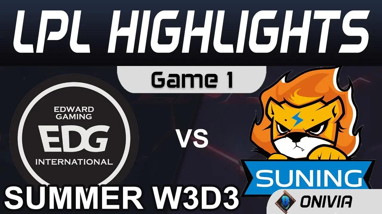 EDG vs SN Highlights Game 1 LPL Summer Season 2020 W3D3 Edward Gaming vs Suning by Onivia thumbnail