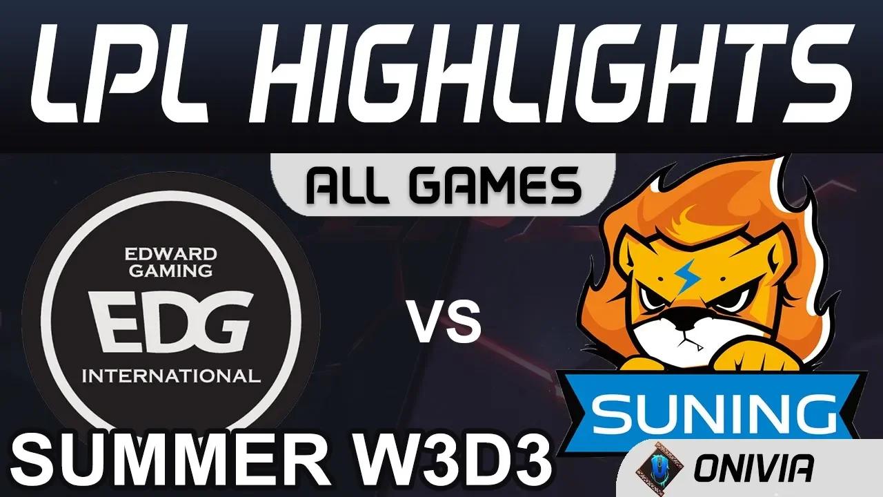 EDG vs SN Highlights ALL GAMES LPL Summer Season 2020 W3D3 Edward Gaming vs Suning by Onivia thumbnail