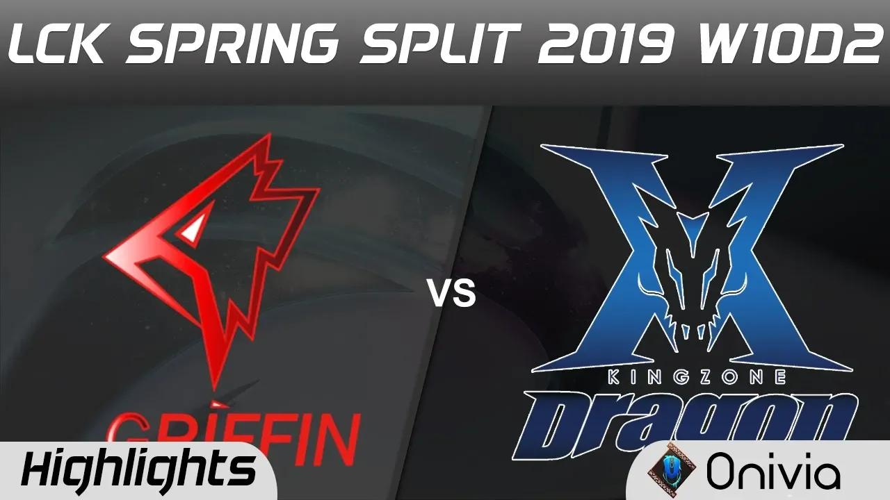 GRF vs KZ Highlights Game 1 LCK Spring 2019 W10D2 Griffin vs KingZone DragonX LCK Highlights by Oniv thumbnail