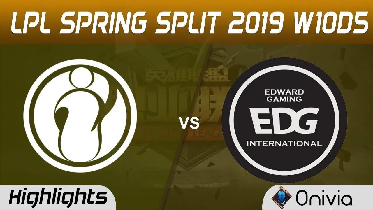 IG vs EDG Highlights Game 1 LPL Spring 2019 W10D5 Invictus Gaming vs Edward Gaming LPL Highlights by thumbnail