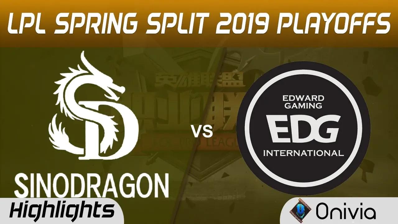 SDG vs EDG Highlights Game 1 LPL Spring 2019 Playoffs SinoDragon Gaming vs Edward Gaming LPL Highlig thumbnail