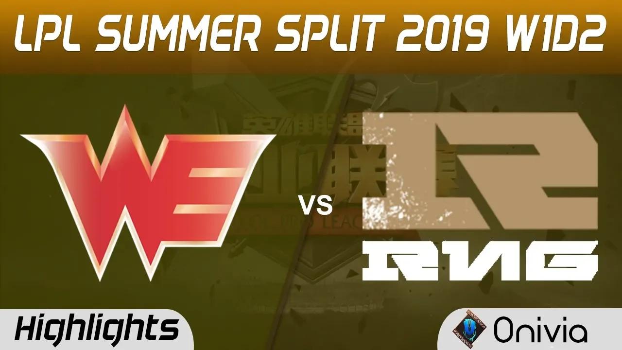 WE vs RNG Highlights Game 1 LPL Summer 2019 W1D2 Team WE vs Royal Never Give Up LPL Highlights by On thumbnail