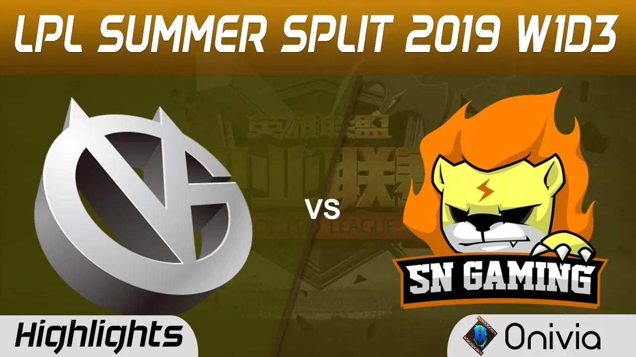 VG vs SN Highlights Game 1 LPL Summer 2019 W1D3 Vici Gaming vs Suning Gaming LPL Highlights by Onivi thumbnail