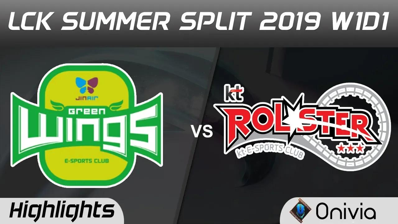 JAG vs KT Highlights Game 1 LCK Summer 2019 W1D1 Jin Air GreenWings vs KT Rolster LCK Highlights by thumbnail