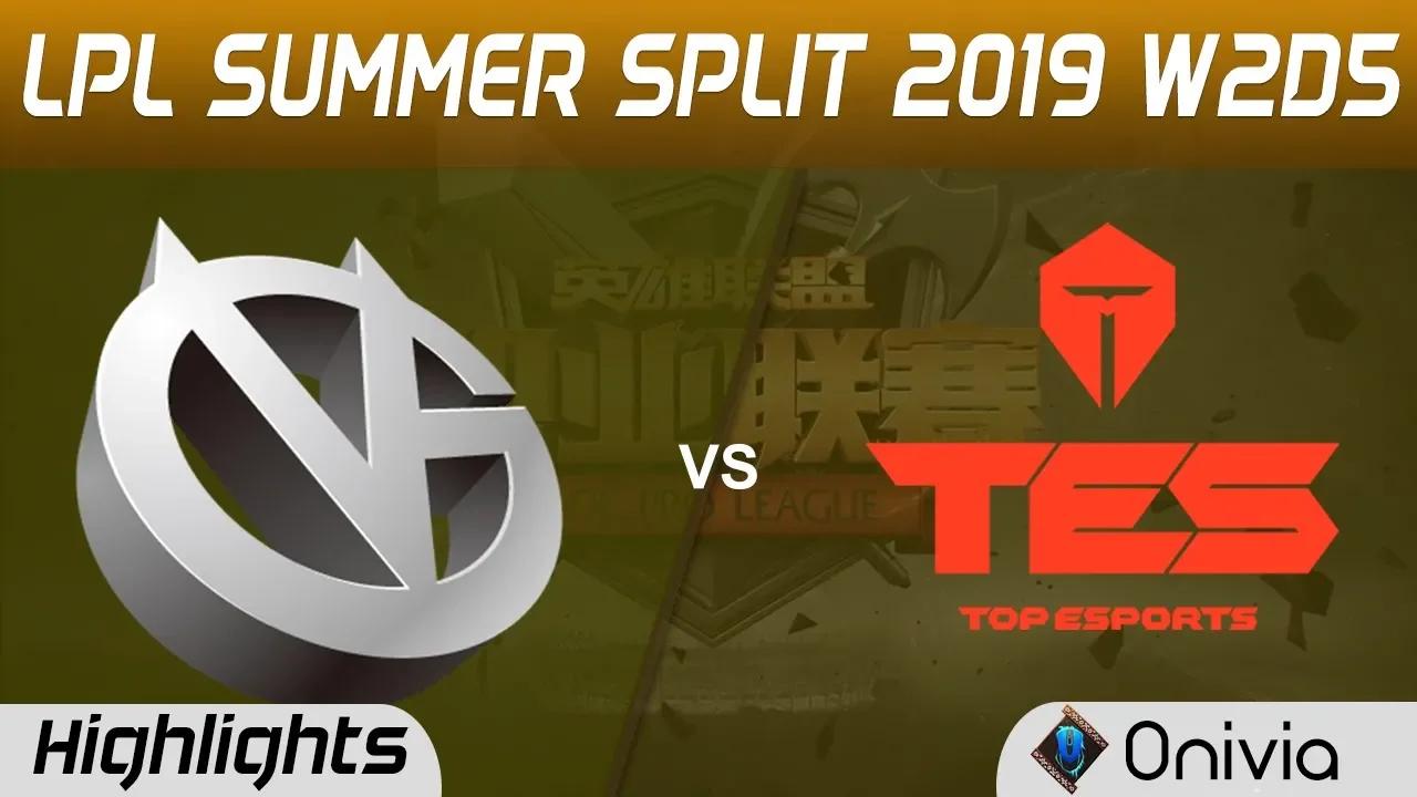 VG vs TES Highlights Game 1 LPL Summer 2019 W2D5 Vici Gaming vs Top Esports LPL Highlights by Onivia thumbnail