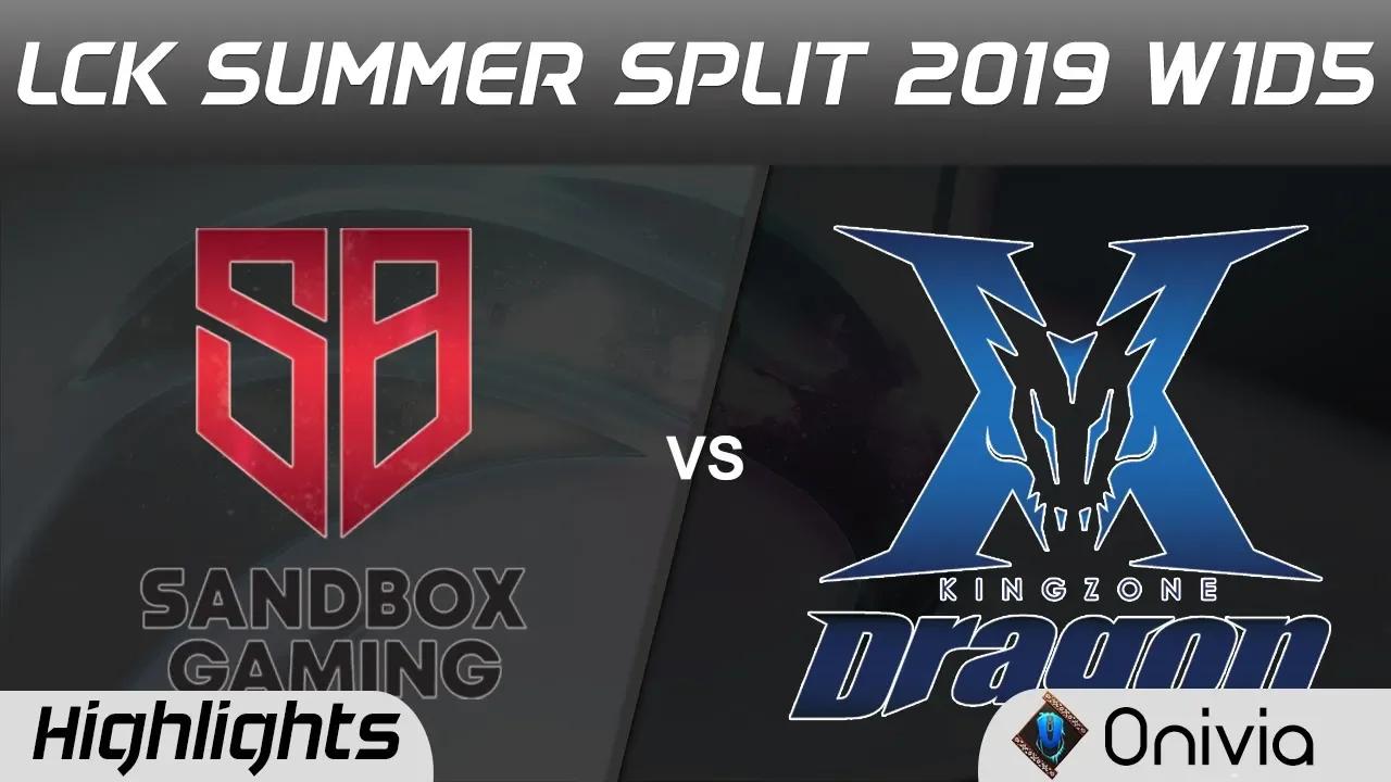 SB vs KZ Highlights Game 1 LCK Summer 2019 W1D5 Sandbox Gaming vs KingZone DragonX LCK Highlights by thumbnail