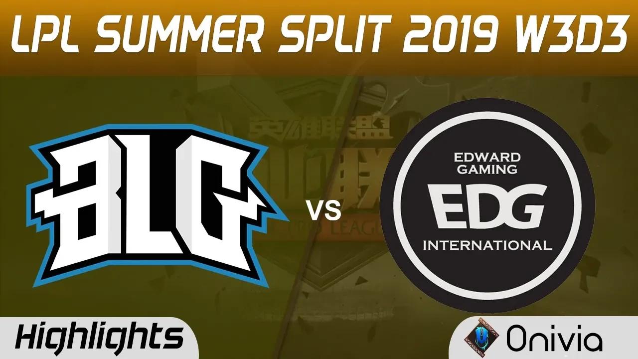 BLG vs EDG Highlights Game 1 LPL Summer 2019 W3D3 Bilibili Gaming vs Edward Gaming LPL Highlights by thumbnail