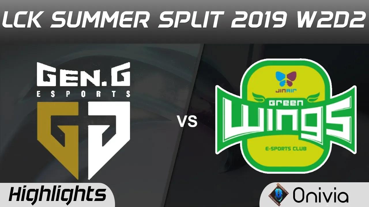 GEN vs JAG Highlights Game 1 LCK Summer 2019 W2D2 Gen G Esports vs Jin Air GreenWings LCK Highlights thumbnail