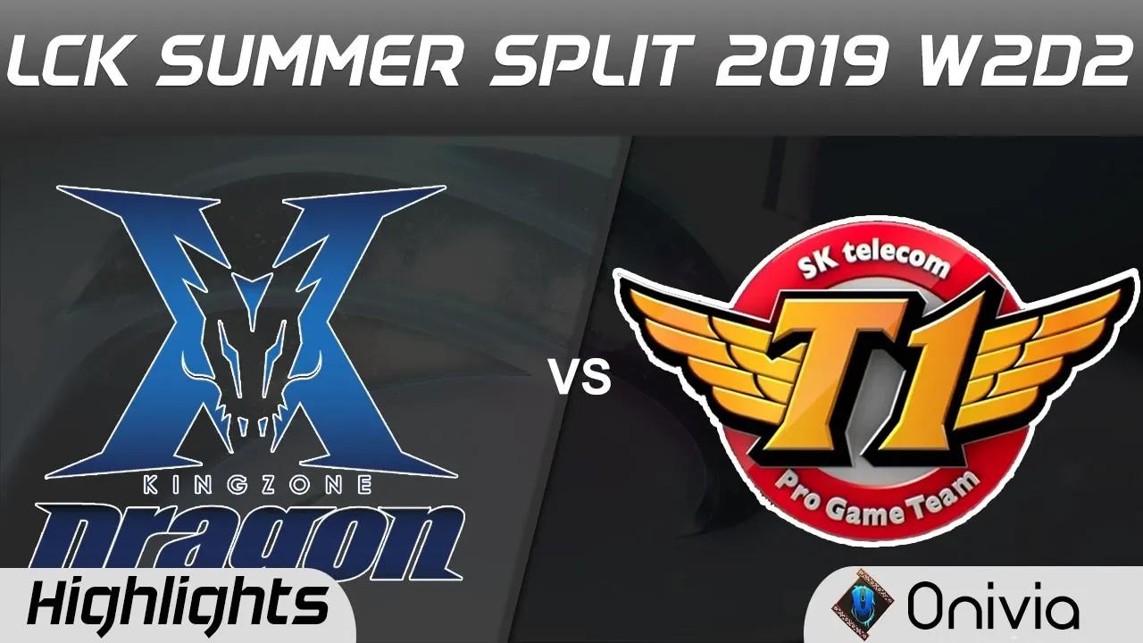 KZ vs SKT Highlights Game 1 LCK Summer 2019 W2D2 KingZone DragonX vs SK Telecom T1 LCK Highlights by thumbnail