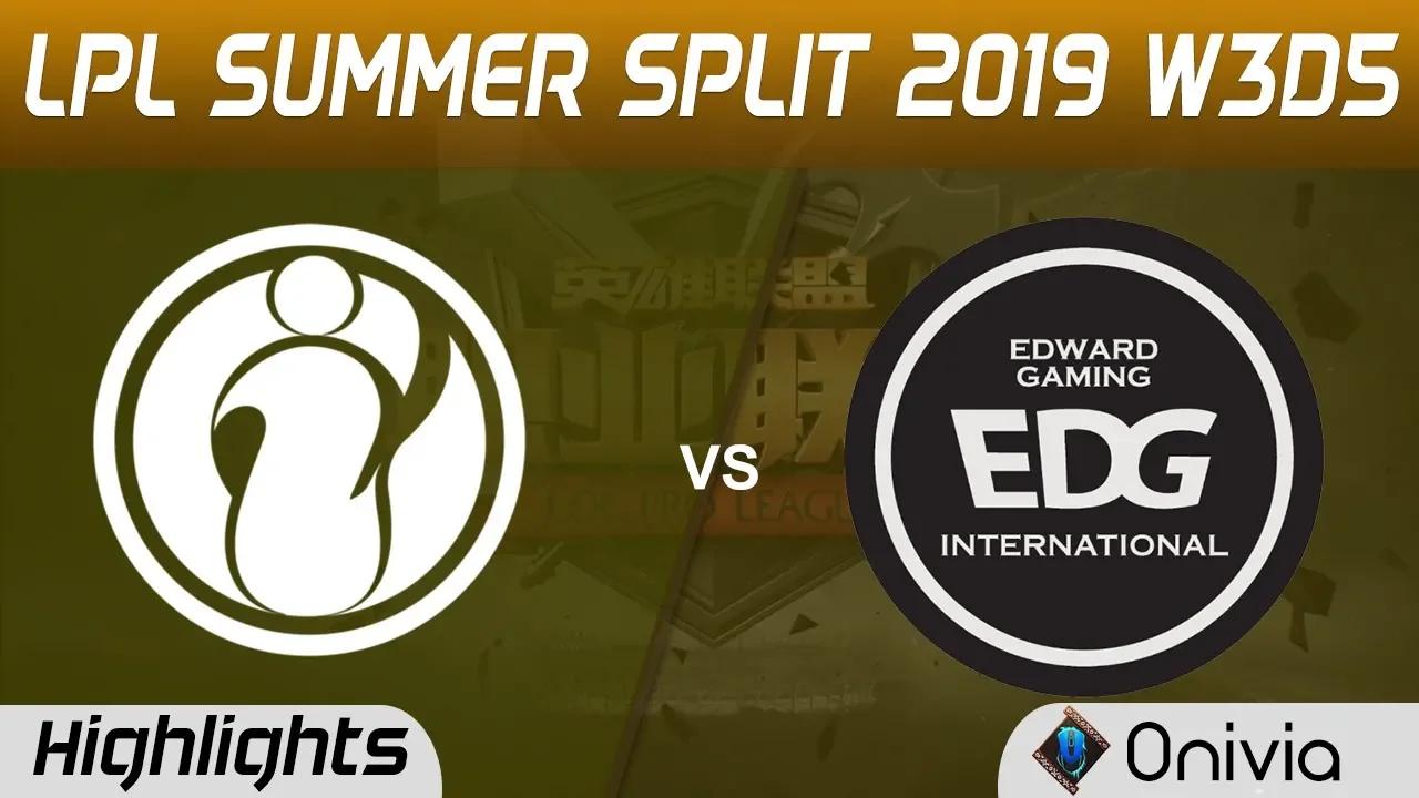 IG vs EDG Highlights Game 2 LPL Summer 2019 W3D5 Invictus Gaming vs Edward Gaming LPL Highlights by thumbnail