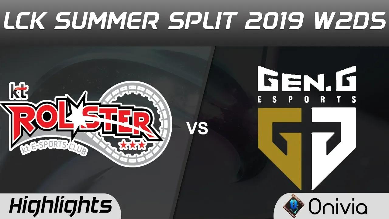 KT vs GEN Highlights Game 2 LCK Summer 2019 W2D5 KT Rolster vs Gen G LCK Highlights by Onivia thumbnail