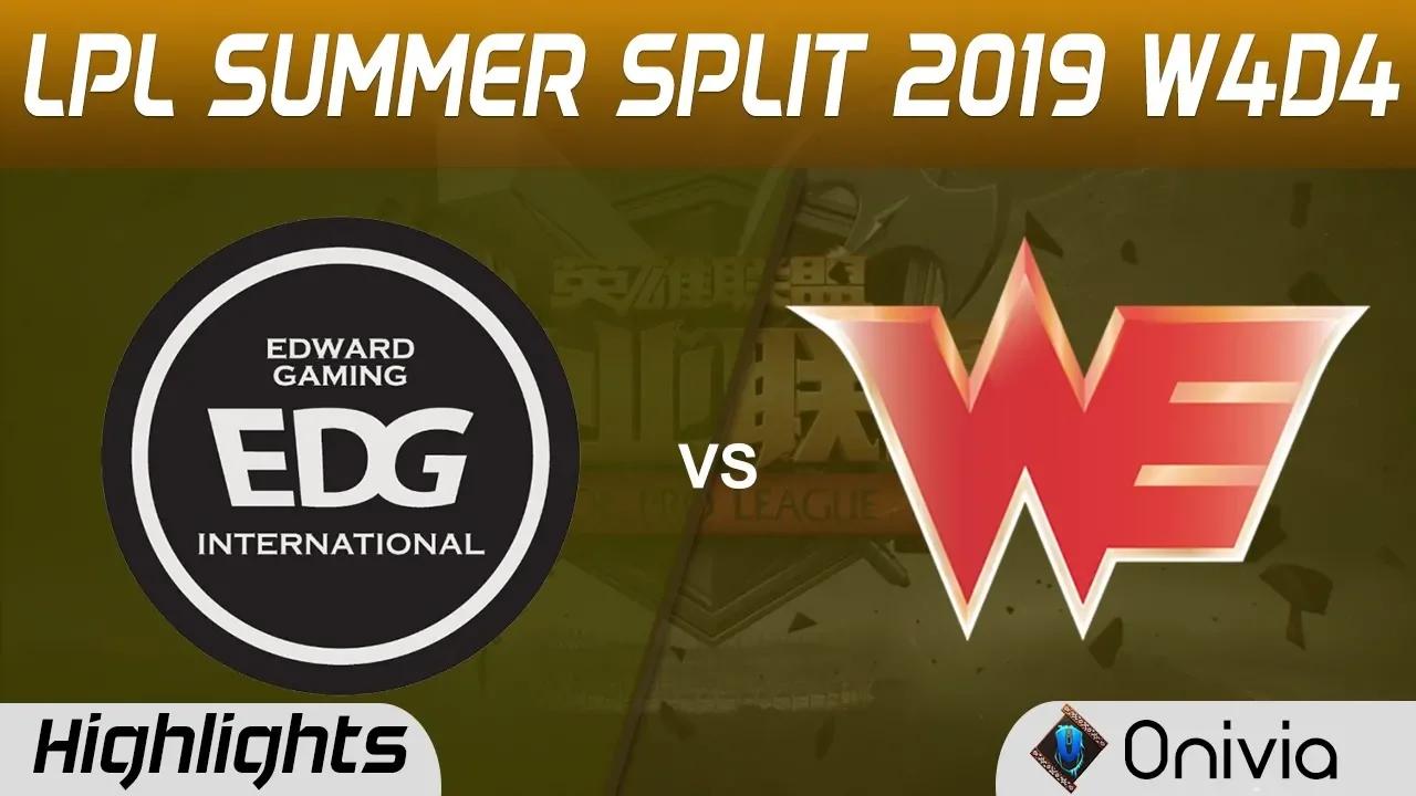 EDG vs WE Highlights Game 1 LPL Summer 2019 W4D4 Edward Gaming vs Team WE LPL Highlights by Onivia thumbnail