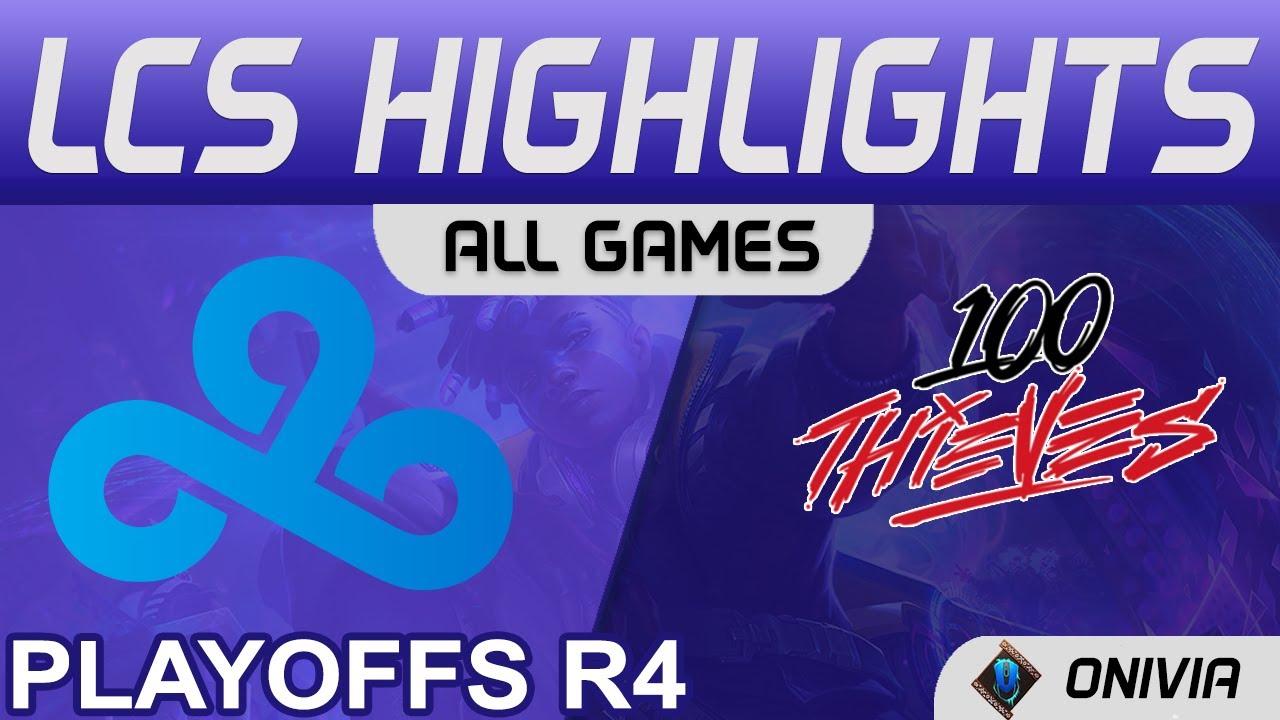 C9 vs 100 Highlights ALL GAMES Round4 LCS Summer Playoffs 2021 Cloud9 vs 100 Thieves by Onivia thumbnail