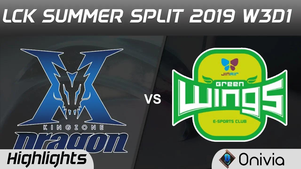 KZ vs JAG Highlights Game 2 LCK Summer 2019 W3D1 KingZone DragonX vs Jir Air GreenWings LCK Highligh thumbnail