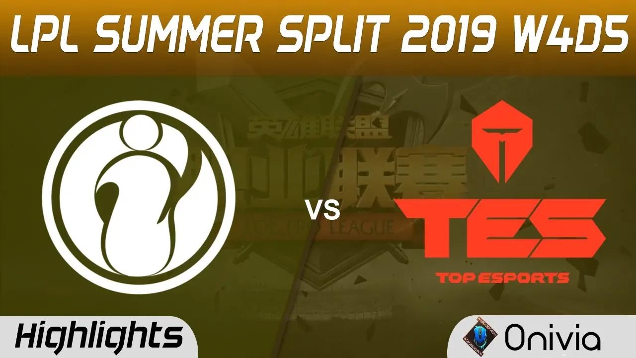 IG vs TES Highlights Game 1 LPL Summer 2019 W4D5 Invictus Gaming vs Top Esports LPL Highlights by On thumbnail