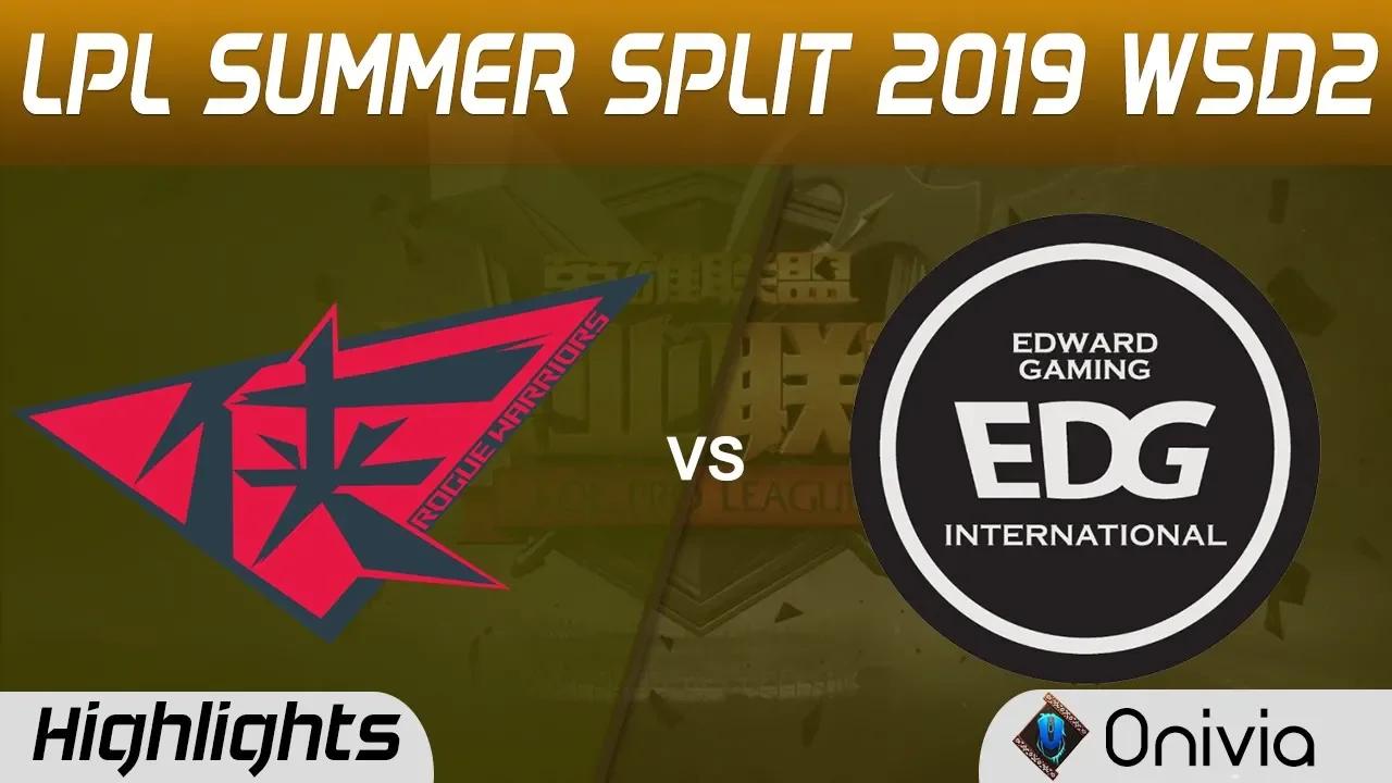 RW vs EDG Highlights Game 1 LPL Summer 2019 W5D2 Rogue Warriors vs Edward Gaming LPL Highlights by O thumbnail